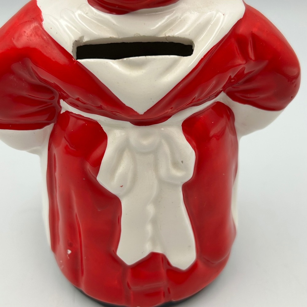 Black Americana Mammy Coin Bank Ceramic Red White Made In Taiwan 6.5" Vintage - Picture 13 of 14